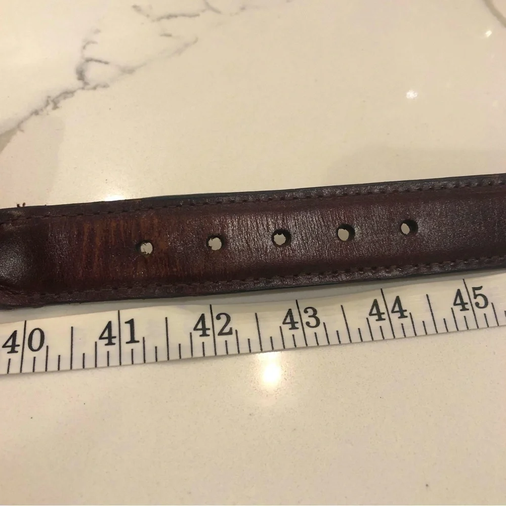Woven Brown Leather Faux Leather Everyday Casual Adjustable Jeans Belt Size 38